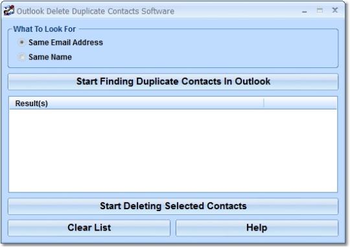 Outlook Delete Duplicate Contacts Software screenshot