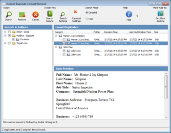 Outlook Duplicate Contact Remover screenshot