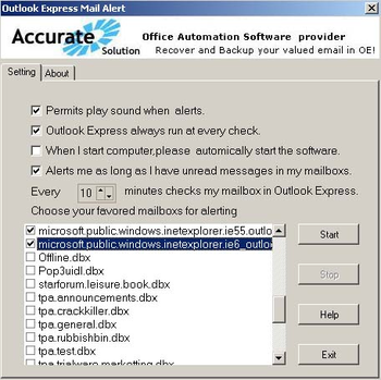 Outlook Express Mail Alert screenshot 2