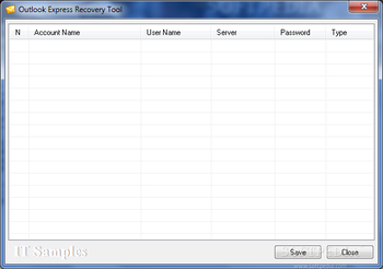 Outlook Express Password Recovery Tool screenshot 2