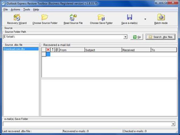 Outlook Express Restore Toolbox screenshot