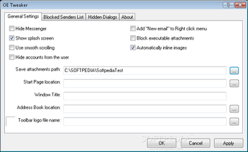 Outlook Express Tweaker screenshot