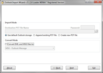 Outlook Import Wizard screenshot