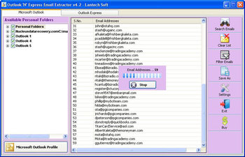 Outlook n Express Email Extractor screenshot