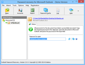 Outlook Password Recovery screenshot