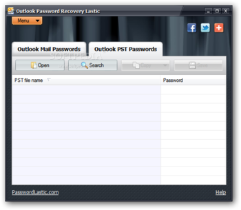 Outlook Password Recovery Lastic screenshot
