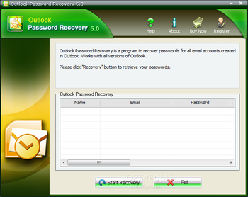 Outlook Password Recovery screenshot