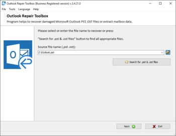 Outlook Repair Toolbox screenshot 2