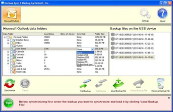 Outlook Sync & Backup Portable screenshot