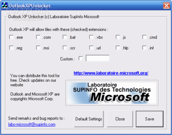 OutLook XP Unlocker screenshot