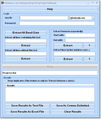 Outlook.com Hotmail Extract Email Data Software screenshot