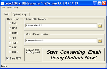 outlookEMLandMSGconverter screenshot