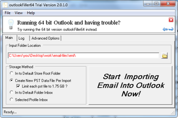 outlookFiller64 screenshot