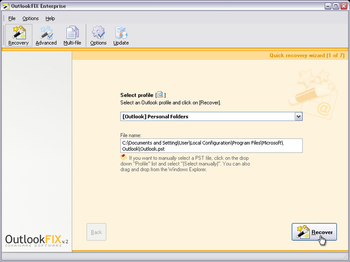 OutlookFIX Outlook PST Repair screenshot