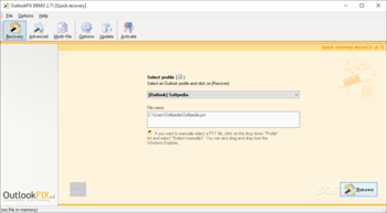 OutlookFIX Repair and Undelete screenshot