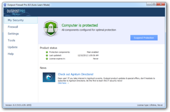 Outpost Firewall Pro screenshot