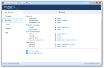 Outpost Firewall Pro screenshot 3