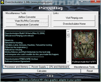 Overclockulator screenshot 4