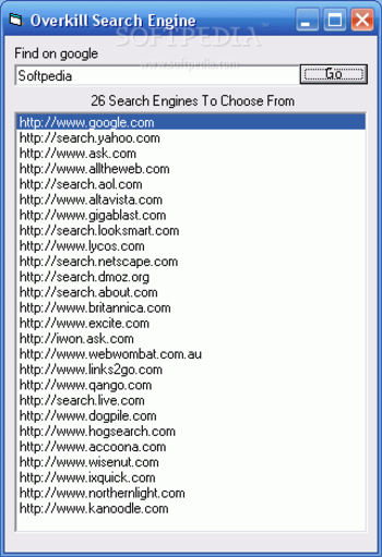 Overkill Search Engine screenshot