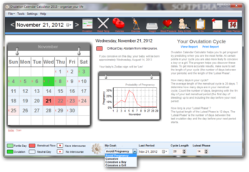 Ovulation Calendar Calculator screenshot