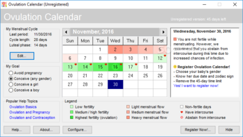 Ovulation Calendar screenshot