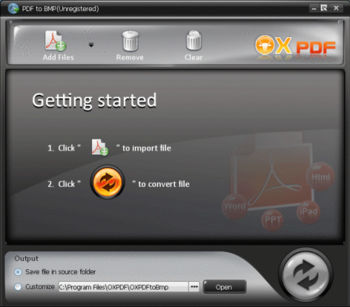 OX PDF to BMP Converter screenshot