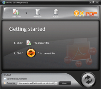 OX PDF to GIF Converter screenshot