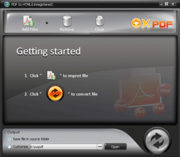OX PDF to HTML Converter screenshot