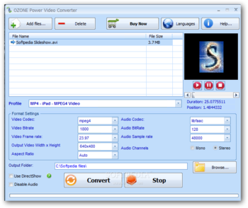 Ozone Power Video Converter screenshot 3