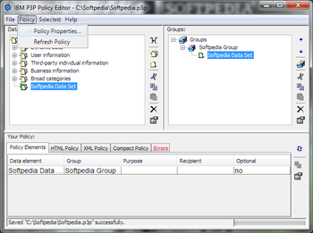 P3P Policy Editor screenshot 5