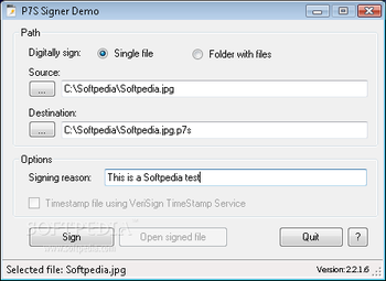P7S Signer screenshot