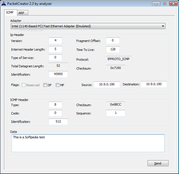 PacketCreator screenshot