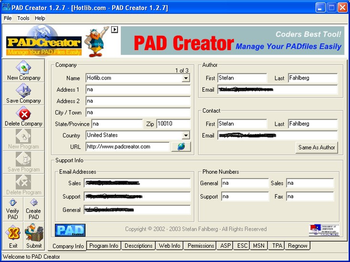 PAD Creator screenshot