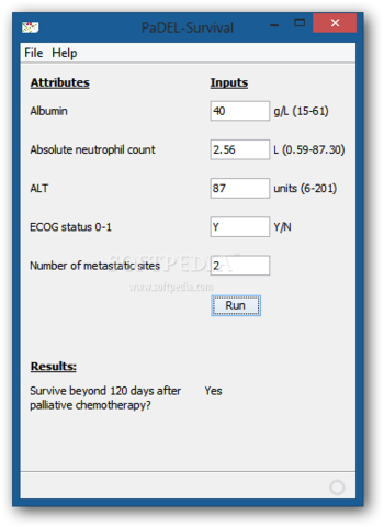 PaDEL-Survival screenshot