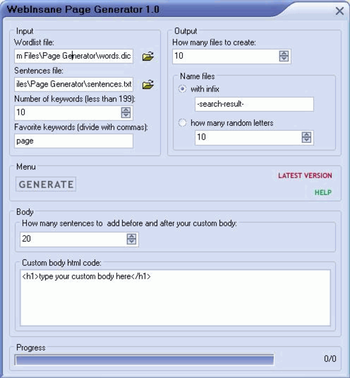 Page Generator screenshot 2