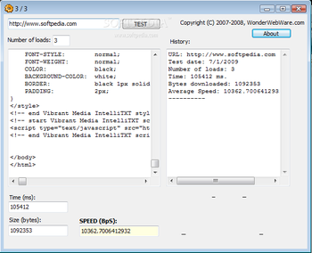 Page Speed Tester screenshot