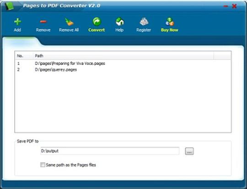 Pages to PDF Converter screenshot