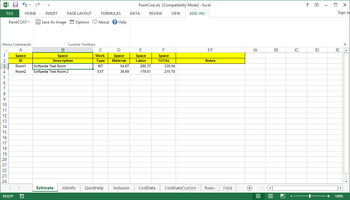 PaintCOST Estimator screenshot