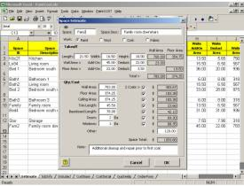 PaintCOST Estimator for Excel screenshot