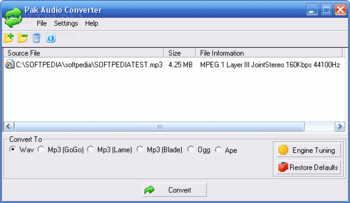 Pak Audio Converter screenshot