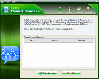 Paltalk Password Recovery screenshot