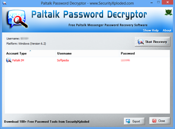 PaltalkPasswordDecryptor screenshot
