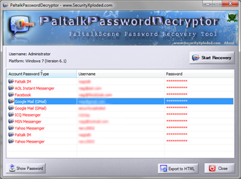 PaltalkPasswordDecryptor screenshot 2