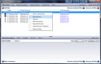 Panda Batch File Renamer screenshot
