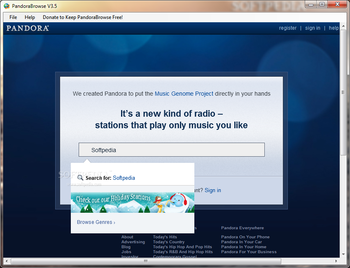 PandoraBrowse screenshot