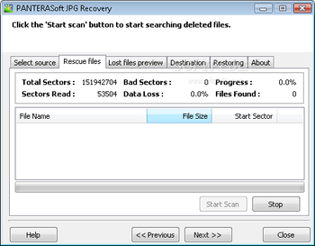 PANTERASoft JPG Recovery screenshot 2