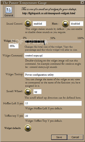 Panzer Temperature Gauge MKI Coretemp for XWidget screenshot 2