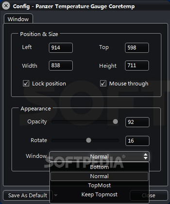 Panzer Temperature Gauge MKI Coretemp for XWidget screenshot 3