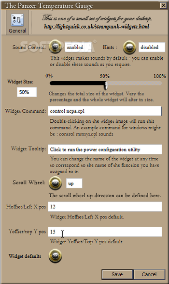 Panzer Temperature Gauge MKI for XWidget screenshot 2