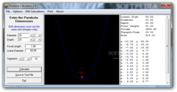 Parabola Calculator screenshot